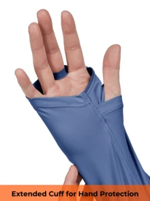 RODEEL Moletom com Capuz Masculino para Uso Externo com Orifícios para o Polegar, Opções Multicoloridas, Macio e Leve, Elasticidade Quadridimensional, Adequado para Pesca, Navegação, Caminhada, Telhados, Jardinagem, Construção e Outras Atividades ao Ar Livre - Azul - Visão 6