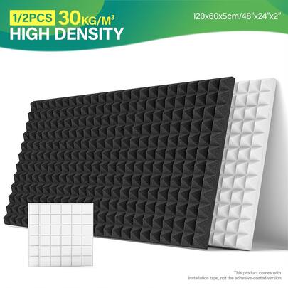 OSITE SKY 1/2 tấm tiêu âm hình chóp (Kích thước: 48 x 24 x 2 inch) - Chất liệu hấp thụ âm thanh cao cấp với chức năng giảm tiếng ồn - Thích hợp cho xử lý âm thanh trong phòng thu âm, văn phòng, phòng chơi game và cách âm rạp chiếu phim tại nhà.