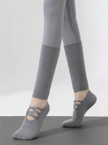 1/4 Pair Early Spring Yoga Ballet Socks With Silicone Non-Slip Bottom, Knee-High - Multicolor - View 11