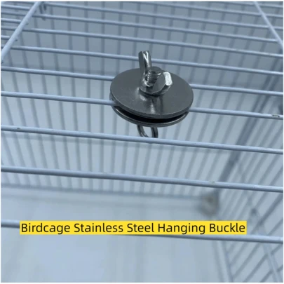 2pcs Stainless Steel Parrot Cage Clips, Bird Accessories, Fruit Fork, Seaweed Holder, Vegetable Fixator, Hanging Clips