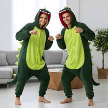 Adult Dinosaur Hooded Kigurumi Pajama Suit - Green - View 7