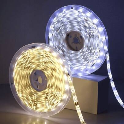 1pc 1m/2m/3m/4m/5m Adjustable Brightness LED Flexible Light Strip - USB Powered, (Warm White/Cool White), Dimmable, Home Lighting, Bedroom, Kitchen, Holiday & Wedding Decor, Easy Installation, Multifunctional Ambient Lighting, Durable Design, Great For Christmas