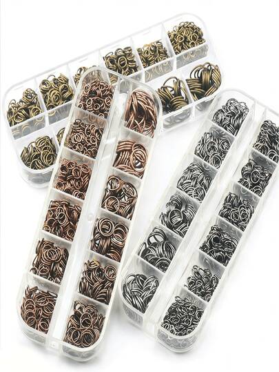 혼합 색상 혼합 크기 4-10mm 철 점프 링 용접되지 않은 원형 커넥터 체인메일 주얼리 제작 팔찌 목걸이 공예 용품