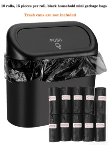 4/10卷汽车垃圾袋，优质迷你垃圾袋，防水垃圾袋整理器，适用于汽车和桌面垃圾桶，加厚塑料袋。 - A - 查看 1