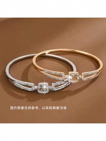 Bracelet brillant, design de nœud géométrique, bracelet élégant et pour un port quotidien et pour les fêtes pour femmes