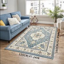 1pc Nordic Style Area Rug With Elegant Floral And Geometric Patterns, Suitable For Bedroom, Living Room Or Home Office Decor, Elegant Home Accessory | Rug, Living Room Carpet - Multicolor - View 40