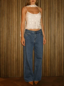 Women Polka Dot Crop Tops With Scarf Scoop Neck Spaghetti Strap Open Back Ruffle Hem Y2k Cami Tops Summer  Casual Camisole Teen Girls Going Out Streetwear - 白色 - 查看 4