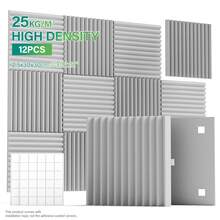 OSITE SKY 【录音棚必备】吸音板系列 - 12 片装（12 英寸 x 12 英寸 x 1 英寸/12 英寸 x 12 英寸 x 2 英寸双层厚度）吸音处理泡沫 - 消除播客/音乐人背景噪音 - 录音棚级隔音材料 - 三角槽 - 查看 13