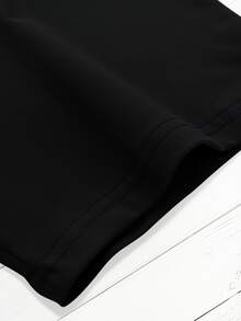 Women's Karate Stance Silhouette Print T-Shirt - Short Sleeve Crew Neck Casual Top With Bold KARATE Graphic, Medium Stretch Breathable Fabric, Machine Washable All-Season Comfort Fit Tee, Summer Fashion, Bold Graphic Design, Medium Stretch Material - 黑色 - 查看 6