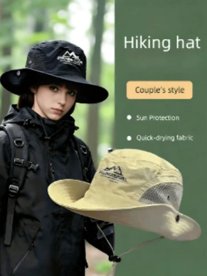 Breathable Mesh Bucket Hat, Wide Brim Adjustable, Sun Protection Fishing Hat Suitable For Hiking, Fishing, Mountaineering, Camping, Jungle Exploration