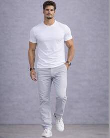 Tech Modal T-Shirt 92% Elastane 8% Modal Plain Anti-Odor Shirt For Men - White - View 6