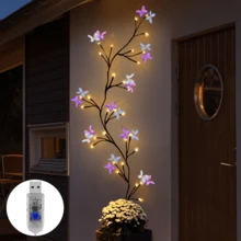 Dây đèn LED trang trí, 8 chế độ chiếu sáng, dùng nguồn USB, dài 1,3 mét, thích hợp trang trí tường phòng ngủ trong nhà, đám cưới, tiệc Giáng sinh, vòng hoa cây thông Noel (Không bao gồm pin) - trắng ấm - Xem 7