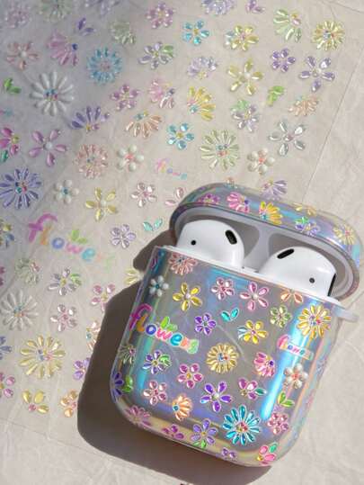 1张春季全息彩色雏菊花贴纸，适用于剪贴簿、计划本、相册、笔记本电脑、手机壳、杯子、杂志、文具盒、桌面装饰、返校用品