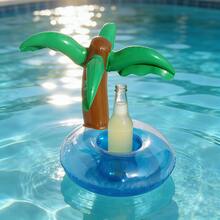 Piscina inflable portátil con diseño de isla y portavasos multicolor - Azul - Ver 6