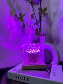 1pc Art Wave Aurora Atmosphere Light, 16 Color Changing, Touch & Remote Control, Create Romantic & Comfortable Ambiance, USB Powered, Suitable For Bedroom Night Light Projection, Indoor Ceiling Decor, Party & Camping Atmosphere Projector - Multicolor - View 2