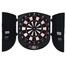 HOMCOM Diana Electrónica Digital Diana con 6 Dardos hasta 8 Jugadores Marcador Puertas Laterales Pantalla LCD y 26 Juegos 44x4,4x50 cm Negro - Negro - Ver 1