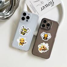 50 Pieces Of Cute Bee Sticker - Waterproof Vinyl, Suitable For Laptops, Water Bottles, Notebooks, Suitcases, Etc. - Cartoon Fun DIY Scrapbook Gift Stickers Scrapbook Supplies Stationery Funny Stickers Kindle - A - View 4