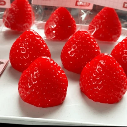 1pc Large Red Strawberry Squeezy Toy, Soft Mud Texture Stress Relief Gadget, Party Favor Gift