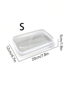 1pc Clear Hard Case Zipper Pouch, Clear Zipper Storage Bags Hard Shell, Waterproof Zippered Hard Pouch Organizer Box, Small Plastic Storage Containers Clear Stackable Drawers Storage Case, PET Travel Storage Bag, Toiletries Cosmetics Divided Zipper Storage Bag Clothes Shoes,Jewelry Storage Box, Multi-Functional Portable Storage Box - Multicolor - View 15