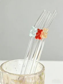 可重复使用的玻璃吸管，饰有色彩缤纷的小熊图案，甜美可爱，是冷饮的理想之选，也是馈赠佳品。适用于冰饮、下午茶、奶昔、冰沙、苏打水、奶茶、果汁和其他冷饮。是海滩派对、户外野餐、甜品店、小吃店、派对用品、家庭聚会、儿童派对、圣诞节、万圣节、情人节、返校季的完美之选。清爽怡人，是送给女孩的完美礼物。 - 查看 3