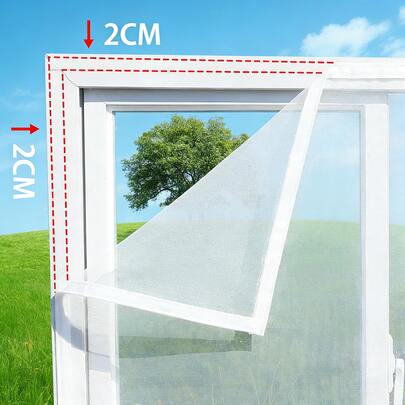1 pieza Mosquitera de ventana autoadhesiva de verano, malla transpirable, bloquea eficazmente moscas y mosquitos, instalación fácil sin taladrar, adecuada para diversas ventanas