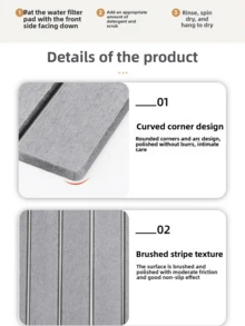 大号可折叠硅胶干燥垫，天然硅藻土材质，浴室专用，超强吸水速干，适用于厨房用具和餐具，适用于任何台面，厨房和浴室均可使用，厨房小工具 - 开斋节、斋月 - 彩色 - 查看 8