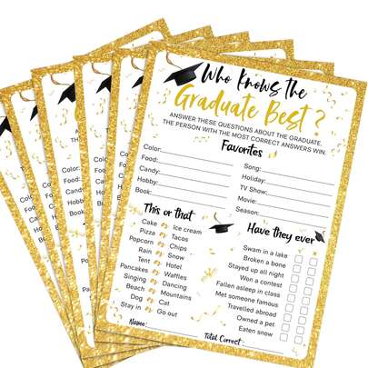 2026 Graduation Who Knows You Best Game Cards - Graduation Party Decorations