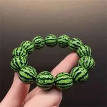 24/48颗迷你绿色亚克力印花西瓜珠，夏季主题仿真水果圆珠，适合制作耳环、项链等 - 綠色 - 查看 4