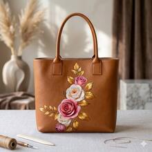 Women's Casual Tote Bag For Everyday Use, Work, College - 鏽棕色 - 查看 4