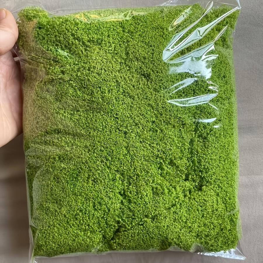 200克大包装人造苔藓 - 天然户外/草坪用途，经久耐用，不褪色，免维护，园艺装饰，适用于DIY景观美化、花盆、屋顶花园、草坪（无需浇水/易于造型） - 彩色 - 查看 1