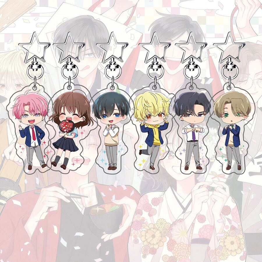 塔蒙亚克力钥匙扣，“塔蒙君现在在哪里？”动漫钥匙扣挂件，塔蒙和宴会角色，漫画包包配饰，礼物 - 彩色 - 查看 1