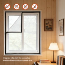 Snag-Free No-Drill Window Screen – Nano Mesh, Dual-Side Breathable Insect Protection, Tool-Free DIY Fit For Sliding & Casement Windows, Fully Removable & Machine Washable - Grey - View 2