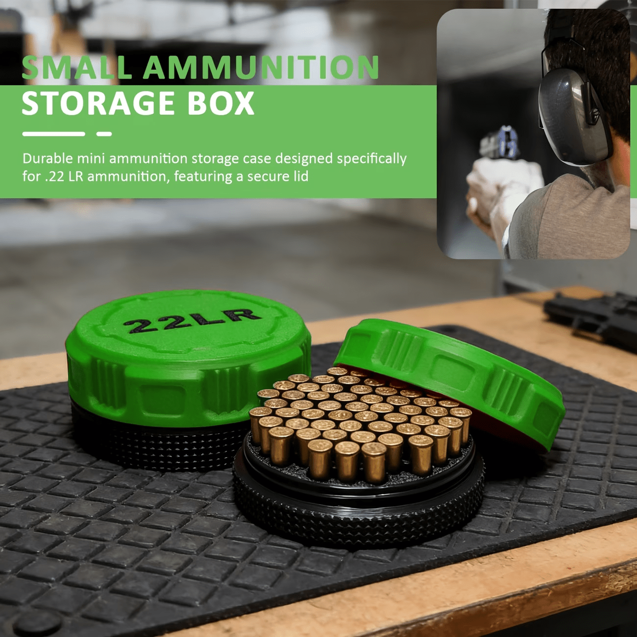 1 hộp đựng đạn mini (dành cho đạn cỡ .22LR) - Hộp đựng đạn nhỏ gọn, bền chắc với nắp vặn, kích thước bỏ túi. - Nhiều màu - Xem 5