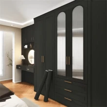 1 Roll Black Waterproof Home Decor Wall Sticker, 3D Cabinet Countertop Sticker, Self-Adhesive Wallpaper, Kitchen Decor Wall Paper, Living Room Bedroom Study TV Background Wall Decal - Black - View 3