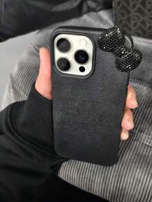 Bow-Knot 1pc Black Bow Tie Minimalist Full Coverage TPU Shockproof Phone Case Compatible With Apple 17, 16, 15, 14, 13, 12, 11 Pro Max, Air - Multicolor - View 2