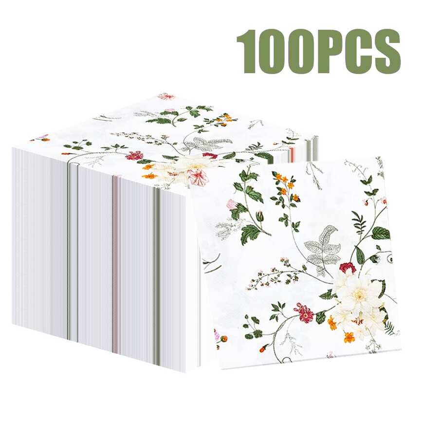 100/60/20 chiếc khăn giấy in hình dùng một lần kích thước 13 * 13 inch, giấy trang trí tiệc, sinh nhật, tiệc cưới, họp mặt gia đình, trang trí nhà hàng, v.v.