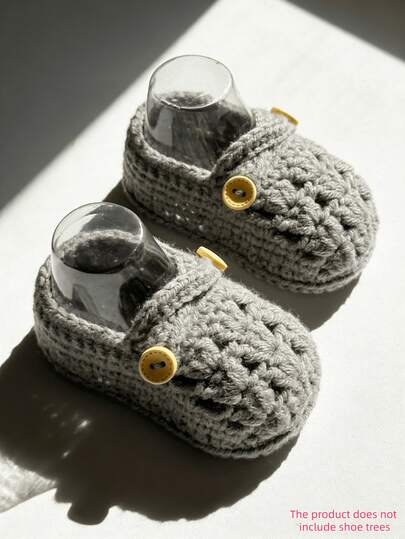Vớ giữ ấm chân đan thủ công cho bé sơ sinh, giày bò trong nhà.
