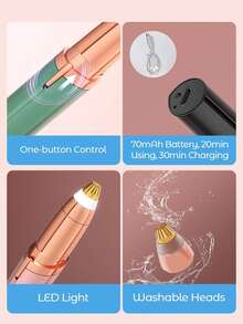 Recortador de cejas actualizado 2026, moldeador de cejas eléctrico de precisión, afeitadora de cejas mini portátil para mujeres y hombres, resistente al agua - Multicolor - Ver 7