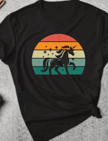 Unicorn Shirt. Unicorn Gift. Unicorn T-Shirt. Magical Shirt. Fantasy Shirt. Mythical Tee. Unicorn Lover Tee. Unicorn Fan Gift. Rainbow Tee - 黑色 - 查看 1