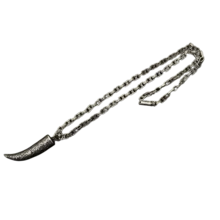 Chrome Hearts Retro Classic Letter Necklace With Viking Carved Wolf Tooth Pendant - Men's Hip Hop Punk Versatile Streetwear Accessory - klx-19068-630608 - 查看 3