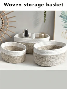 Bộ 1/3 giỏ đựng đồ thủ công đan lát kiểu Bohemian, hộp đựng đồ trên bàn làm việc thời trang, hộp đựng đồ trang trí nhà cửa dùng để đựng quần áo, mỹ phẩm, đồ dùng gia đình, sắp xếp tủ quần áo phòng ngủ, giỏ mây trang trí, giải pháp lưu trữ đa năng di động cho không gian sống hiện đại. - Xám - Xem 5