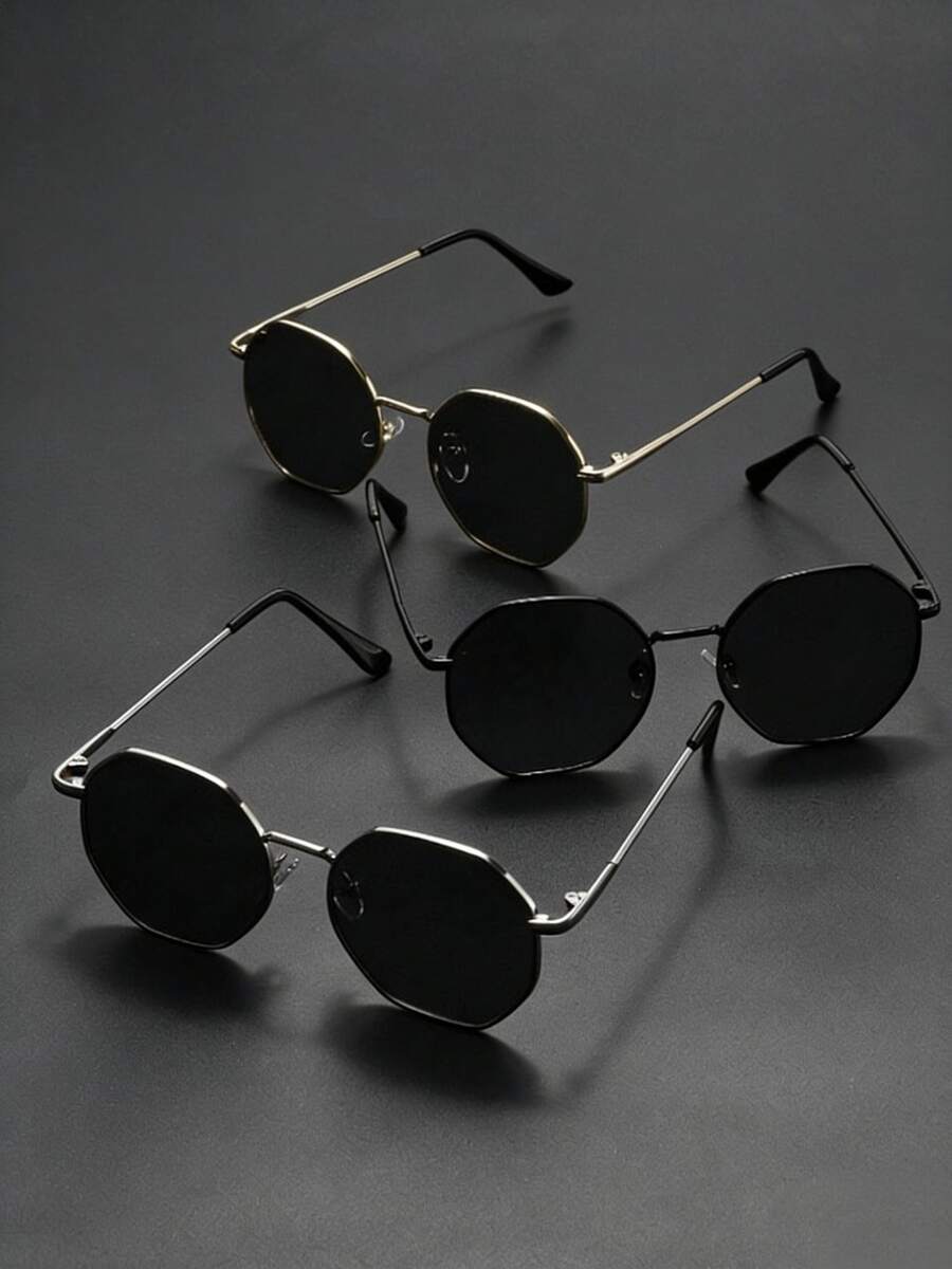 Multi-Color Men's Glasses Set, Fashionable & Versatile For Daily Wear - Multicolor - View 1