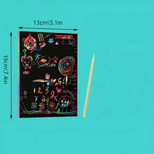 1 Set Of 30 Sheets Of 32K Creative Scratch Paper, Professional Scratch Bamboo Pen Set, Scratch Template Set, DIY Graffiti Scratch Paper - Create Your Own Patterns, An Ideal Small Gift, Inspiring Creativity And Imagination - Multicolor - View 3