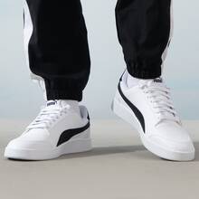 Giày thể thao cổ thấp PUMA Shuffle, unisex, trắng/đen - Trắng và đen - Xem 2