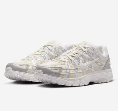  Nike P-6000 系列缓震回弹轻便耐穿舒适休闲通勤女式运动鞋，米色和白色 IB3485-001