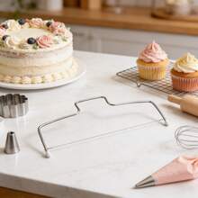 Stainless Steel Cake Slicer And Cutter - Professional 2-Line Cake Cutting Tool For Evenly Layered Cakes, Home Kitchen Baking Tool - View 9