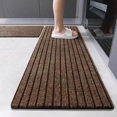 Modern Minimalist Square Floor Mat - Durable, Stain/Fade Resistant, Non-Slip Rubber Backing, Machine Washable For Indoor/Outdoor