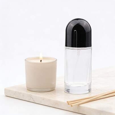 1pc 20ML Straight Cylindrical Fragrance Filling Bottle For Cosmetics With Screw-On Glass Empty Bottle, Press-Type, Portable, Suitable For Outdoor Camping And Traveling. Portable Perfume Bottle.