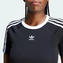 Adidas Originals 3 Stripe T-Shirt Women's White/Black IU2532 - 黑色 - 查看 3