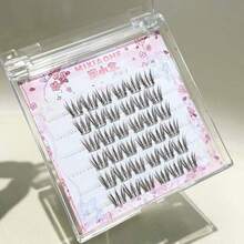 MIXIAOHE 36 Clusters Brown Cute Rabbit Eye Self‑Adhesive Lash Clusters, C Curl, Korean & Japanese Style, Natural & Fluffy, 10‑13mm, Beginner Friendly - C - View 10